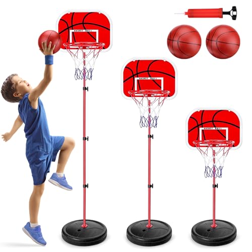 Zeawavsl Kinder Basketballkorb, Mini Basketballkorb, Höhenverstellbarer Basketballkorb für Drinnen und Drauße, Inklusive 2 Basketbälle Einfache Montage, Geeignet für Kinder von 3 bis 8 Jahren Zeawavsl Kinder Basketballkorb, Mini Basketballkorb, Höhenverstellbarer Basketballkorb für Drinnen und Drauße, Inklusive 2 Basketbälle Einfache Montage, Geeignet für Kinder von 3 bis 8 Jahren von Zeawavsl