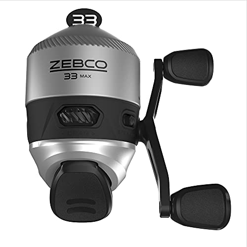 Zebco 33 MAX Spincast Angelrolle, Glatte und kraftvolle 2:6:1 Übersetzung und Quickset Anti-Reverse-Kupplung mit Bisswarnung, Leichter Graphitrahmen und Einstellbarer Bremse, Silber/schwarz Zebco 33 MAX Spincast Angelrolle, Glatte und kraftvolle 2:6:1 Übersetzung und Quickset Anti-Reverse-Kupplung mit Bisswarnung, Leichter Graphitrahmen und Einstellbarer Bremse, Silber/schwarz von Zebco