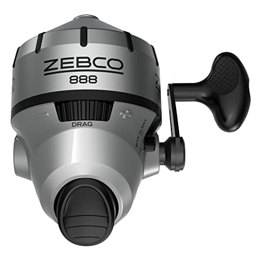 Zebco 888 Spincast Angelrolle, Größe 80, wechselbar Rechts- oder Linkshänder, integrierter Bissanzeiger, Übersetzung 2,6:1, vorgespult mit 11,3 kg Zebco Schnur, Silber Zebco 888 Spincast Angelrolle, Größe 80, wechselbar Rechts- oder Linkshänder, integrierter Bissanzeiger, Übersetzung 2,6:1, vorgespult mit 11,3 kg Zebco Schnur, Silber von Zebco