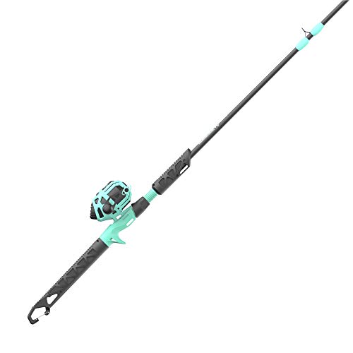 Zebco Kids Rambler Spincast Rolle und Angelrute, 152 cm, 7,6 cm, 2-teilige Angelrute, Größe 30, wechselbare Rechts- oder Linkshänder-Apportierung, vorgespult mit 3,6 kg Zebco Cajun Schnur von Zebco