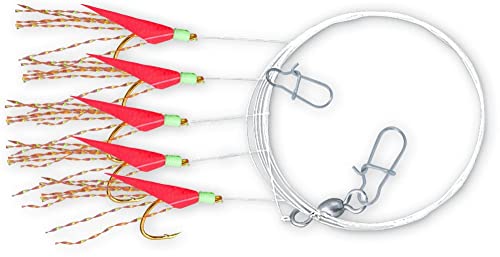 Zebco Premium Holografix Angelhaken mit Vorfach monofile Angelschnur fertiges einsatzbereites holographisches Rig Angel-zubehör, orange, 8 Zebco Premium Holografix Angelhaken mit Vorfach monofile Angelschnur fertiges einsatzbereites holographisches Rig Angel-zubehör, orange, 8 von Zebco