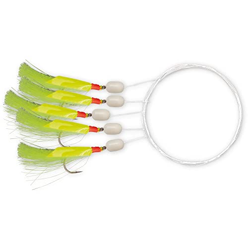 Zebco Premium Holografix Makrele Angelhaken mit Vorfach monofile Angelschnur fertiges einsatzbereites Rig Angel-zubehör, Yellow, 2/0 Zebco Premium Holografix Makrele Angelhaken mit Vorfach monofile Angelschnur fertiges einsatzbereites Rig Angel-zubehör, Yellow, 2/0 von Zebco