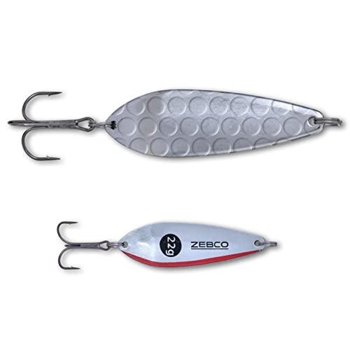 Zebco Premium Trophy Z-Slim schlanker Blinker Angelköder Hecht Köder mit scharfen Drillings-Angelhaken für das Raubfisch Spinn-Angeln, Silber/rot, 30 g Zebco Premium Trophy Z-Slim schlanker Blinker Angelköder Hecht Köder mit scharfen Drillings-Angelhaken für das Raubfisch Spinn-Angeln, Silber/rot, 30 g von Zebco