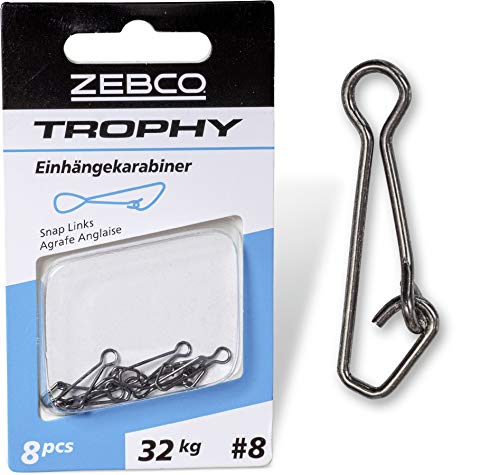 Zebco Qualitäts Trophy Agraffen Angelzubehör Wirbel Angeln Kleinteile Angel Zubehör, Diverse, Gr.: 12 L: 10mm 24kg / 10 Stück von Zebco