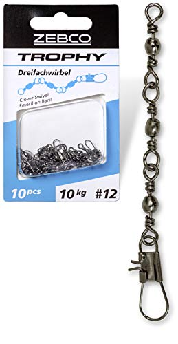 Zebco Qualitäts Trophy DREI-Wege Angelzubehör Wirbel Angeln Kleinteile Angel Zubehör, Diverse, Gr 12 Länge 52mm 10kg / 10 Stück Zebco Qualitäts Trophy DREI-Wege Angelzubehör Wirbel Angeln Kleinteile Angel Zubehör, Diverse, Gr 12 Länge 52mm 10kg / 10 Stück von Zebco
