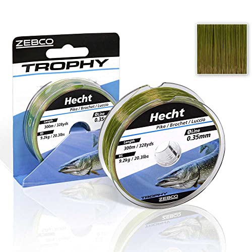 Zebco Qualitäts Trophy Hecht monofile Angelschnur Angel Zubehör Hechtschnur, grün, 0,30mm / 6,9Kg Zebco Qualitäts Trophy Hecht monofile Angelschnur Angel Zubehör Hechtschnur, grün, 0,30mm / 6,9Kg von Zebco