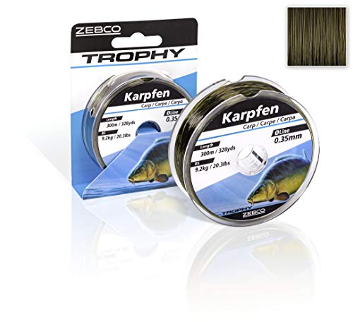 Zebco Qualitäts Trophy Karpfen monofile Angelschnur Angel Zubehör Karpfenschnur, Camou-dunkel, 0,30mm / 6,9Kg Zebco Qualitäts Trophy Karpfen monofile Angelschnur Angel Zubehör Karpfenschnur, Camou-dunkel, 0,30mm / 6,9Kg von Zebco
