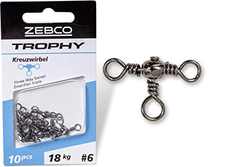 Zebco Qualitäts Trophy Kreuzwirbel Angelzubehör Wirbel Angeln Kleinteile Angel Zubehör, Diverse, Gr.: 6 L: 22mm 18kg / 10 Stück Zebco Qualitäts Trophy Kreuzwirbel Angelzubehör Wirbel Angeln Kleinteile Angel Zubehör, Diverse, Gr.: 6 L: 22mm 18kg / 10 Stück von Zebco