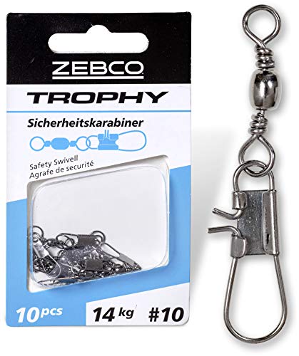 Zebco Qualitäts Trophy Sicherheitswirbel Angelzubehör Wirbel Angeln Kleinteile Angel Zubehör, Diverse, Gr.: 8 L: 36mm 16kg / 8 Stück Zebco Qualitäts Trophy Sicherheitswirbel Angelzubehör Wirbel Angeln Kleinteile Angel Zubehör, Diverse, Gr.: 8 L: 36mm 16kg / 8 Stück von Zebco