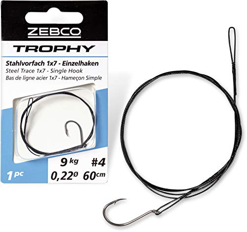 Zebco Qualitäts Trophy Stahlvorfach 1x30 sicheres Vorfach Material Angel Zubehör mit Angelhaken Hecht Angeln, Diverse, 15 kg / 50cm Zebco Qualitäts Trophy Stahlvorfach 1x30 sicheres Vorfach Material Angel Zubehör mit Angelhaken Hecht Angeln, Diverse, 15 kg / 50cm von Zebco