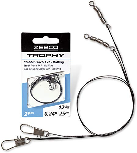 Zebco Qualitäts Trophy Stahlvorfach 1x7 Rolling sicheres Vorfach Material Spinnfischen Angel Zubehör Hecht Angeln, Diverse, 6 kg Zebco Qualitäts Trophy Stahlvorfach 1x7 Rolling sicheres Vorfach Material Spinnfischen Angel Zubehör Hecht Angeln, Diverse, 6 kg von Zebco