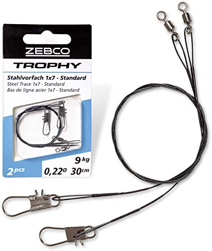 Zebco Qualitäts Trophy Stahlvorfach 1x7 Standard sicheres Vorfach Material Spinnfischen Angel Zubehör Hecht Angeln, Diverse, 50cm-9kg Zebco Qualitäts Trophy Stahlvorfach 1x7 Standard sicheres Vorfach Material Spinnfischen Angel Zubehör Hecht Angeln, Diverse, 50cm-9kg von Zebco
