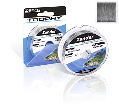 Zebco Qualitäts Trophy Zander monofile Angelschnur Angel Zubehör Zanderschnur, grau, 0,32mm / 7,5Kg Zebco Qualitäts Trophy Zander monofile Angelschnur Angel Zubehör Zanderschnur, grau, 0,32mm / 7,5Kg von Zebco