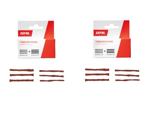 ZEFAL Pack Tubeless Plugs – Set mit 2 Packungen mit Reparaturstreifen für Tubeless-Reifen – 3 x Ø 2 mm + 3 x Ø 4 mm pro Box, Schwarz ZEFAL Pack Tubeless Plugs – Set mit 2 Packungen mit Reparaturstreifen für Tubeless-Reifen – 3 x Ø 2 mm + 3 x Ø 4 mm pro Box, Schwarz von ZEFAL