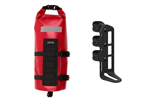 ZEFAL Z Adventure Fork Pack - Wasserdichte Tasche und Universalhalterung für die Gabel, Fahrradtasche fürs Bikepacking - Rot, 6 Liter von ZEFAL