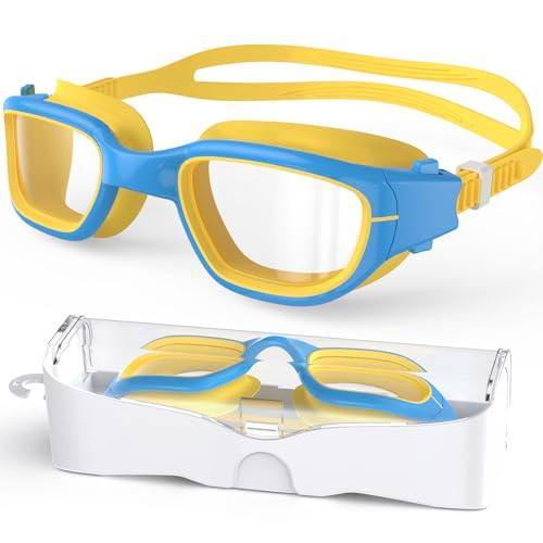 Zeligerstar Schwimmbrille Kinder, Taucherbrille Kinder 6-14 Jahre, Anti-Beschlag UV-Schutz, Kein Auslaufen, Breite Sicht, Schwimmbrillen für Jungen, Mädchen von Zeligerstar