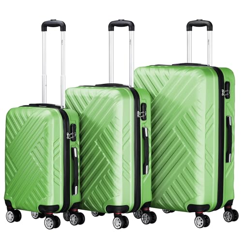 Zelsius Koffer Set 3 Stück, Grün | ABS Hartschalenkoffer mit Zahlenschloss, Doppelrollen und Innen Trennwand | Handgepäckkoffer, Hartschalenkoffer Set 3 teilig, Trolley, Koffer Groß, Luggage Set Zelsius Koffer Set 3 Stück, Grün | ABS Hartschalenkoffer mit Zahlenschloss, Doppelrollen und Innen Trennwand | Handgepäckkoffer, Hartschalenkoffer Set 3 teilig, Trolley, Koffer Groß, Luggage Set von Zelsius