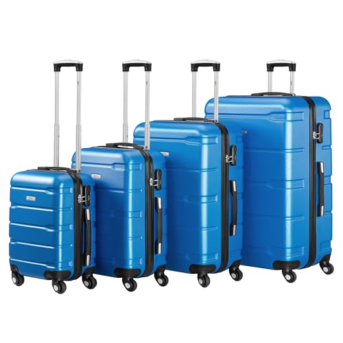 Zelsius Koffer Set 4 Stück, Blau | ABS Hartschalenkoffer mit Zahlenschloss, 4 Rollen und Innen Trennwand | Handgepäckkoffer, Trolley, Koffer Groß, Luggage Set, Hartschalenkoffer Set 4 teilig Zelsius Koffer Set 4 Stück, Blau | ABS Hartschalenkoffer mit Zahlenschloss, 4 Rollen und Innen Trennwand | Handgepäckkoffer, Trolley, Koffer Groß, Luggage Set, Hartschalenkoffer Set 4 teilig von Zelsius