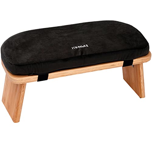 Zen Power Yoga Bench, klappbare Yoga Bank aus Holz, ergonomische Meditationsbank, Gebetshocker für spirituelle Momente im Alltag, bequem und weich gepolstert, Yoga-Zubehör von Zen Power