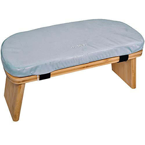 Zen Power Yoga Bench, klappbare Yoga Bank aus Holz, ergonomische Meditationsbank, Gebetshocker für spirituelle Momente im Alltag, bequem und weich gepolstert, Yoga-Zubehör von Zen Power