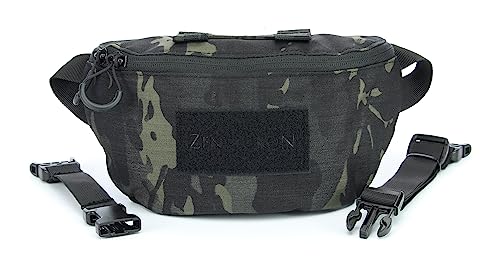 Zentauron Hüfttasche Modular 1,8 L Bauchtasche 2 Fächer MOLLE Abnehmbarer Gurt Tactical Gürteltasche von Zentauron