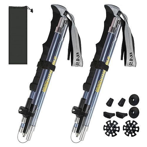 Zentiva Wanderstöcke Nordic Walking Stöcke Damen und Herren,Faltbar wanderstöcke Teleskop 110-135cm,Ultraleichte Trekkingstöcke aus Aluminium,Klemmverschluss mit 4 Paar Gummipuffers (Hellblau) von Zentiva