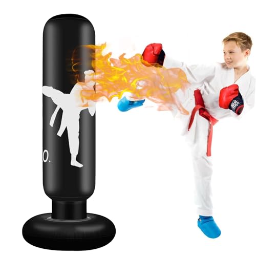 ZephyrCraft Aufblasbarer Boxsack für Kinder 160cm, Standboxsack zum Üben von Karate, Taekwondo, MMA, Kinderboxsack für Jungen und Mädchen ab 6 Jahren von ZephyrCraft
