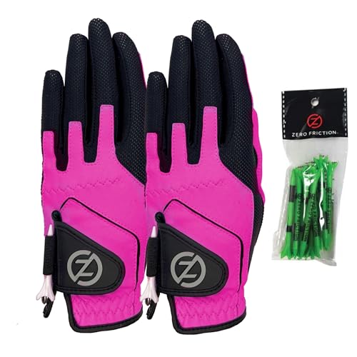 Zero Friction Junior Synthetisch Linke Hand Golfhandschuh 2 Packung, Einheitsgröße, Rosa Zero Friction Junior Synthetisch Linke Hand Golfhandschuh 2 Packung, Einheitsgröße, Rosa von Zero Friction