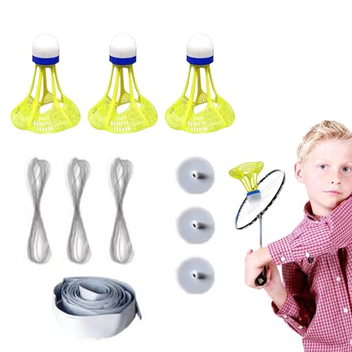 Badminton Rebound Trainer - Kinder Badminton Trainer, Erwachsene Badminton Praxis | Balanced Liine Badminton Trainingshilfe, Rebound Training Set mit Netz, Einstellbarer Rückprallwinkel für Kinder von Zestvria