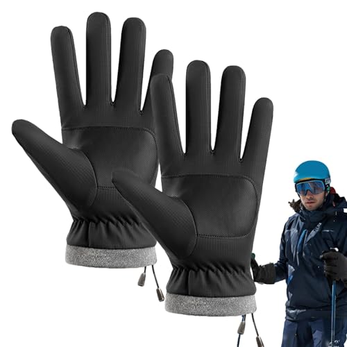 Zestvria Schneehandschuhe,Skihandschuhe, Verdickte Thermohandschuhe mit Rutschfester Handfläche, wasserdichte, Winddichte Handschuhe für kaltes Wetter zum Skifahren und Radfahren von Zestvria