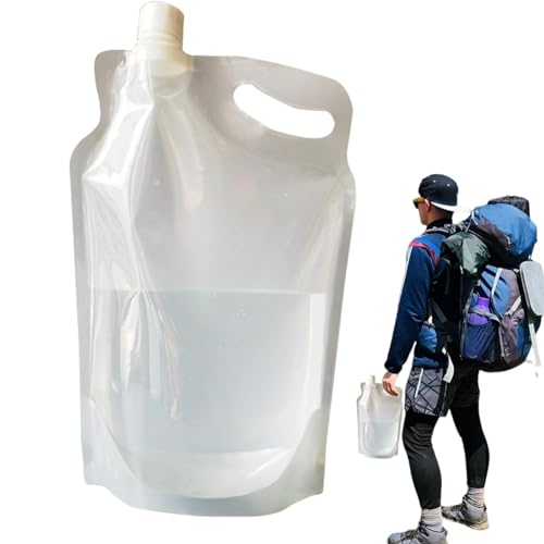 Zestvria Wasseraufbewahrungstasche, transparent, 2 l, faltbar, Reisebecher, Wasserbehälter, großer Camping-Wasserbeutel zur Wasserspeicherung, wiederverwendbare Trinkwasserbeutel für Radfahren, Sport, von Zestvria