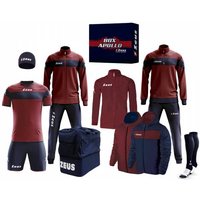 Zeus Apollo Fußball Set Teamwear Box 12-teilig Navy Dunkelrot von Zeus