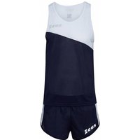 Zeus Kit Robert Herren Leichtathletik Singlet Set Trikot mit Shorts navy von Zeus