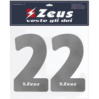 Zeus Nummern-Set 1-22 zum Aufbügeln 23cm Senior silber von Zeus