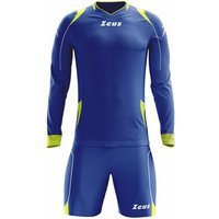 Zeus Paros Torwart Set Langarm Trikot mit Shorts Blau Neon Gelb von Zeus