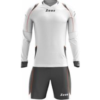 Zeus Paros Torwart Set Langarm Trikot mit Shorts Weiß Grau von Zeus