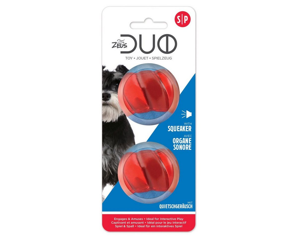Zeus Spielknochen Duo Ball mit Quietscher - 2er-Pack, Durchmesser: 5 cm von Zeus