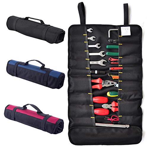 ZffXH Pocket Socket Tool Roll Pouch Kleine Werkzeugtasche Perfekt für eine schnelle Unterwegs Tasche oder Werkzeug tragen in einem C-Schwarz von ZffXH