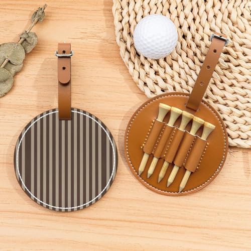 Braune Streifen Golf Tees Organizer Tasche - Tragbarer brauner Schutz für Golfplatzzubehör - Gürtelclip mit Metallknopf von ZhanGM