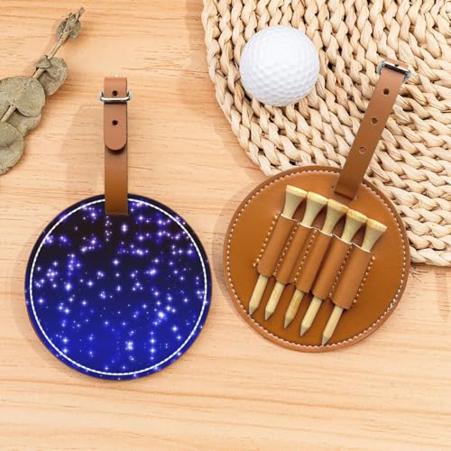 Bright Stars Golftees Organizer-Tasche – tragbarer brauner Schutz für Golfplatzzubehör – Gürtelclip mit Metallknopf von ZhanGM