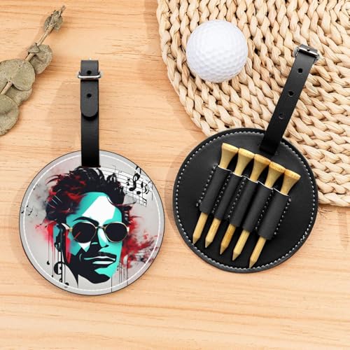 Music Note Golf Tees Organizer Bag - Portable Black Protection for Golf Course Accessories - Belt Clip with Metal Button von ZhanGM