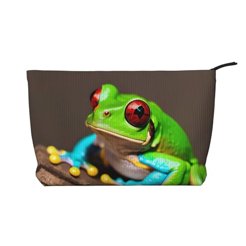 Red Eyes Tree Frogs Vielseitige Cord-Make-up-Tasche – Kulturbeutel Organizer & Kosmetiktasche – weich, langlebig und reisefreundlich, Schwarz , Einheitsgröße von ZhanGM