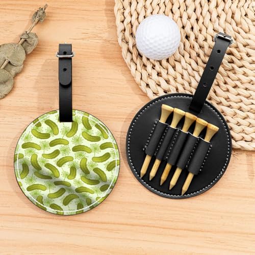 Sushi Dill Pickles Golf Tees Organizer-Tasche – tragbarer schwarzer Schutz für Golfplatz-Zubehör – Gürtelclip mit Metallknopf von ZhanGM