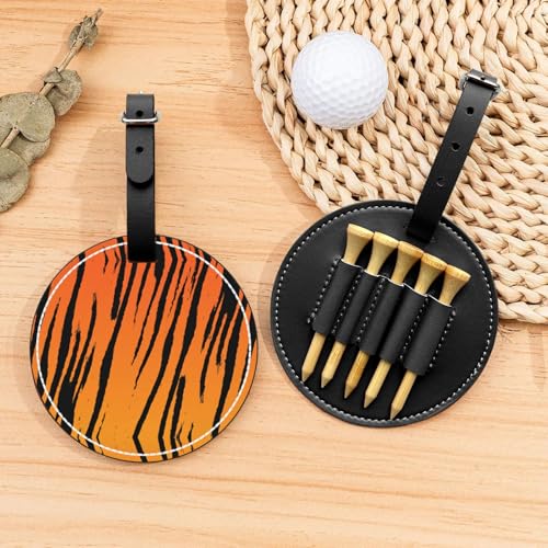 Tiger Stripe Golf Tees Organizer-Tasche – tragbarer schwarzer Schutz für Golfplatzzubehör – Gürtelclip mit Metallknopf von ZhanGM