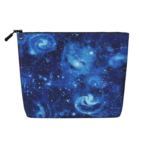 Blue Universe Space Galaxy Fake Hanf Make-up-Tasche – Reise und tägliche Aufbewahrung unverzichtbar – wiederverwendbare Kosmetiktasche, Reißverschlusstasche, Make-up-Werkzeug, Schwarz, Einheitsgröße, von ZhanMg