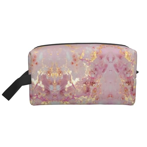 Große Reise-Kosmetiktasche – Rosa Marmor Textur Druck Aufbewahrungstasche für Toilettenartikel, Make-up – Wiederverwendbarer Organizer mit Reißverschluss, Weiß, Einheitsgröße, weiß, Einheitsgröße von ZhanMg