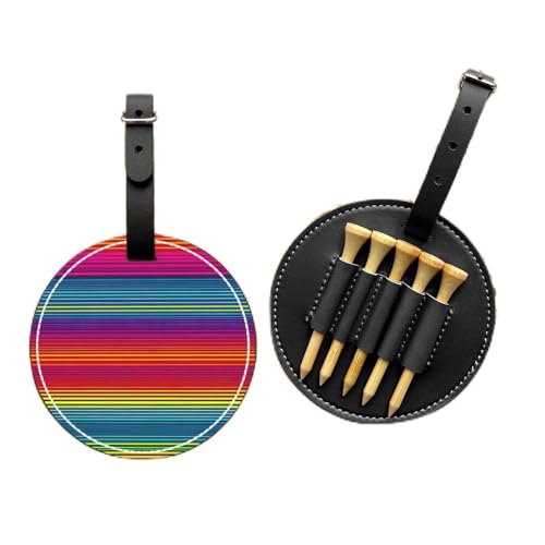 Schwarze Golftees-Organizer-Tasche – vielseitiger Gürtelclip mit Regenbogenmuster für Golftragen – perfekter tragbarer Schutz auf dem Platz., Schwarz , Einheitsgröße von ZhanMg