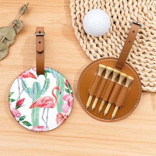 ZhanMg Braune Golftees Organizer Tasche - Vielseitige Kaktus Flamingo Rose Blumen Gürtelclip Tasche für Golf Tragen - Perfekter tragbarer Schutz auf dem Platz von ZhanMg