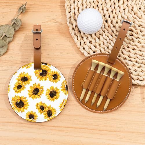 ZhanMg Braune Golftees Organizer Tasche - Vielseitige Sonnenblume Gürtelclip Tasche für Golf Tragen - Perfekter tragbarer Schutz auf dem Platz von ZhanMg