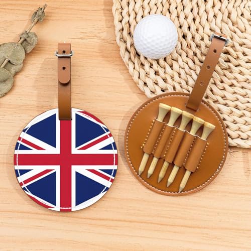 ZhanMg Braune Golftees Organizer Tasche - Vielseitige UK Flagge Gürtelclip Tasche für Golf Tragen - Perfekter tragbarer Schutz auf dem Platz von ZhanMg